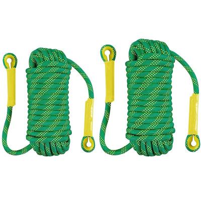 China Outdoor Climbing Rope 10mm/12mm/14mm Braided Kernmantle Nylon Static Climbing Ropes for sale