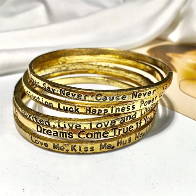 China Temperament female bracelet fashion letter bracelet wish series copper retro wholesale for sale