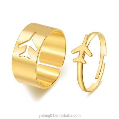 China Romantic 2022 Couple Ring Set Personalized Butterfly Star, Open Index Ring Couples 2 Pieces Set Couples Rings Wholesale for sale