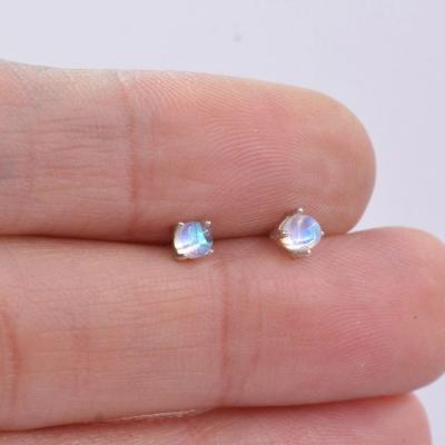 China FASHIONABLE Crystal Tiny Stud Earrings Mermaid Tears Simulated Glass Moonstone Earrings for sale