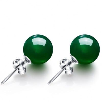 China CLASSIC Jade Earrings Silver Earrings Women's Jewelry S925 Emerald Earrings for sale