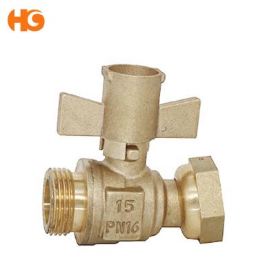 China General High Quality Straight Type Brass Water Mother Valve With Brass Butterfly Handle From Yuhuan Taizhou for sale