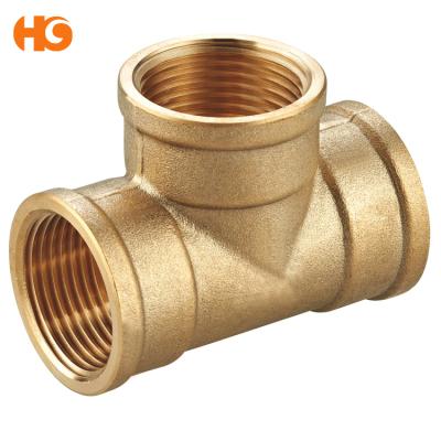 China YUHUAN HUIGAO Brass Water Pipe System Pipe Fitting Equal Tee for sale