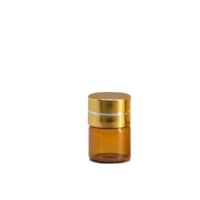 Cina cappuccio del metallo di 1ml 2ml 3ml 5ml Amber Essential Oil Bottles With in vendita