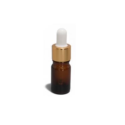 Cina cappuccio del contagoccia di 5ml Amber Essential Oil Bottle With Golde in vendita