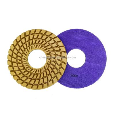 China Italy Quality 10 Inch 250mm Resin Shinning Wet Polish And Long Lasting Bond Diamond Polish Pads For Granite Hard Slabs Use On Single Arm Polisher for sale