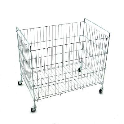 China Suitable For Outdoor Best Selling Stackable Collapsible Storage Container Mesh Wire Cage With Casters for sale