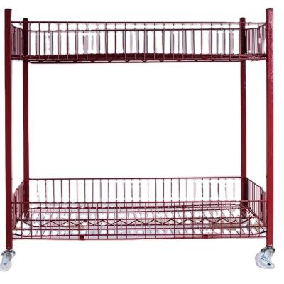 China Large Capacity Portability And Convenient Metal Storage Stainless Steel Supermarket Hand Cart for sale