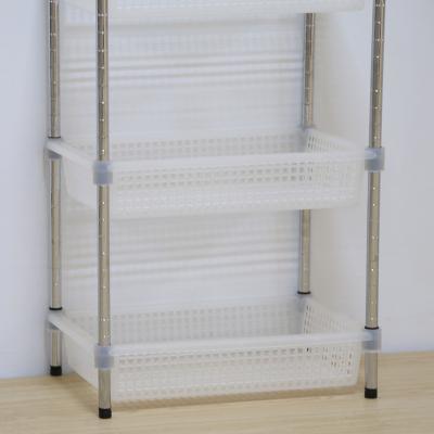 China Household Assembly Storage Basket Carbon Steel Legs Household Plastic Shelf In Kitchen for sale