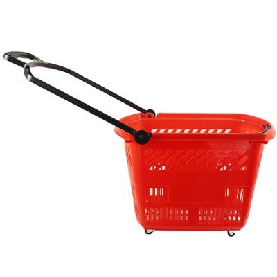 China Portable Simplicity Hot Sale Two Handle Folding Storage Superbarket Shopping Cart Trolley for sale