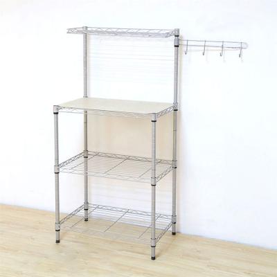 China Suitable For Outdoor Customized Metal Wood Steel Shelves Stable Supermarket Display Stand Shelf for sale