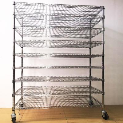 China Suitable for stainless steel wire simplicity outside polished modern racks 9 shelves for cleanroom for sale