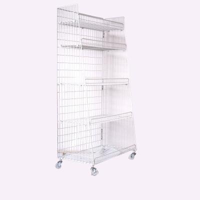 China Suitable For Outdoor Manufacturer Customized Carbon Steel Black Chrome Plated Folding Supermarket Shelf for sale