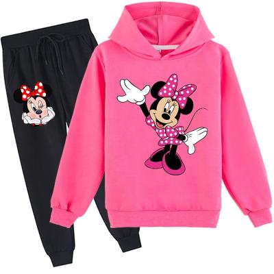 China Sweet Tween Girls Clothing Sets Cute Minnie Fleece Hoodie Sweatshirts And Sweatpants Kids Clothes for sale