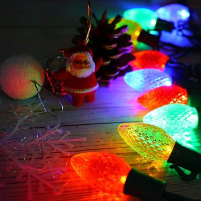 China Outdoor Multicolor Led Garden Festoon Light 29.5Ft/9m Bulb 35L C7 Strawberry String Lights for sale