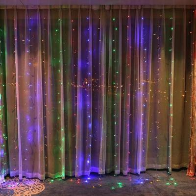 China Modern Christmas 10*10Ft Custom Outdoor Decorative 300L Multicolor/Warm Fairy Lights White/White LED Curtain for sale