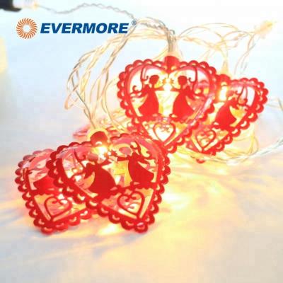 China String Light Up Heart Always Red Wedding Decorative EU Plug In Curtain Heart Shaped Light Fairy String Lights Hearts String LED Lights for sale