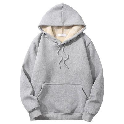 China Anti-pilling Heavyweight Cotton Unisex Hoodies Warm Sherpa Fleece Hoodies Custom Logo Plain Hoodie for sale