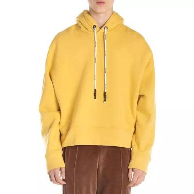 China Anti-pilling OEM High Quality Drop Shoulder Mens Hoodies Oversize Pullover Custom Logo Cropped Hoodie for sale