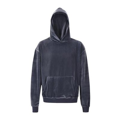 China Anti-pilling Men High Quality Velvet Hoodie Unisex Loose Soft No Drawstring Plain Hoodies for sale