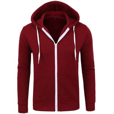 China Anti-pilling Slim Fit Plus Size 3xl Sweatshirt Men Thick Hooded Tops Muscle Warm Zip Hoodie for sale