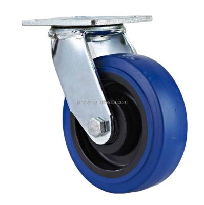 China 100mm Pneumatic Heavy Duty Swivel Caster Blue Casters And PU Wheels for sale