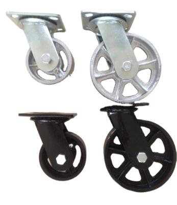 China Rigid 200mm Industrial Rubber Wheel Caster Swivel Plate Caster for sale