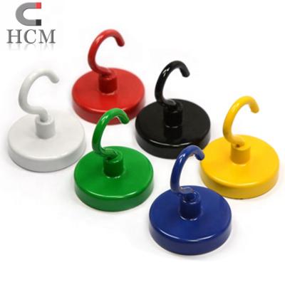 China Industrial Magnet A Pack Of 6 18 Lb Holding Power Ceramic Magnetic Hooks for sale