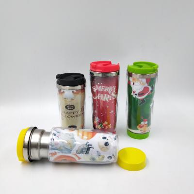 China Sustainable 16oz DIY Travel Mug Advertising Paper Double Wall Tumbler for sale