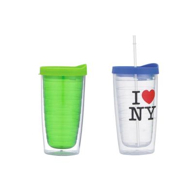 China Sustainable Promotional Double Wall Plastic Tumbler for sale