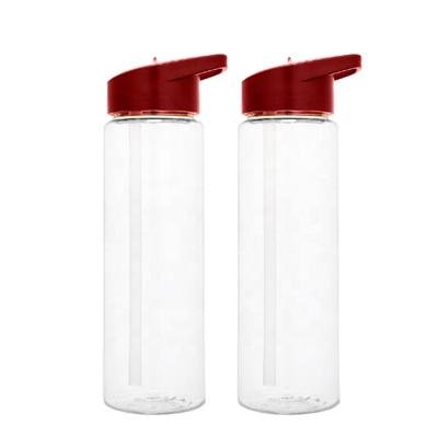 China Sustainable Sport 750ml Plastic Bottle With Handle And Straw , PLA Water Bottle for sale