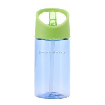 China Wholesale Custom Viable Logo 350ml Kids Bottle Plastic Kids Straw Water Bottle Tritan With Flip Straw for sale