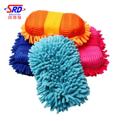 China Multi Purpose Use Wholesale Preferential Microfiber Protection Sponge Magic Chenille Cleaning Sponge For Car for sale