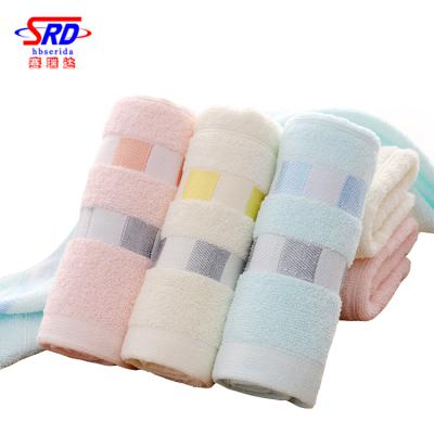 China Child Safe Colored 100% Cotton Hand Face Towel for sale