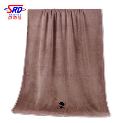 China Promotion Wholesale Luxury Microfiber Fiber Dobby Plain Dye Bath Towel Child Safe Factory With Big Stock for sale