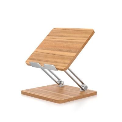 China Jiesen wholesale user-friendly designed portable foldable flexible wooden desk reading stand 7 inch tablet stand holder for sale