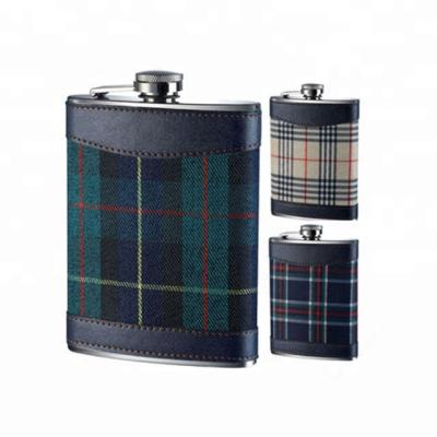 China Who respects the environment; Stocked Stainless Steel 8oz Liquor Flask With Cloth Wrapped for sale