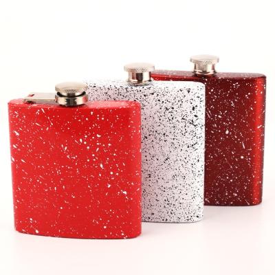 China Who respects the environment; 6oz Stocked Coating Stainless Steel Flasks Liquor With Laser Engraved for sale