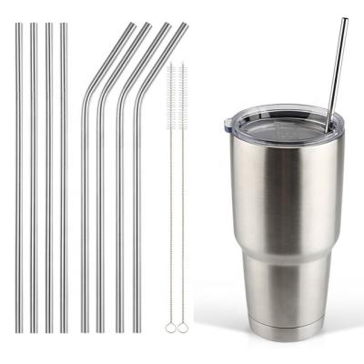 China Sustainable 8pcs Drinking Stainless Steel Straw Set and 2pcs Brush for 30oz&20oz Tumbler for sale