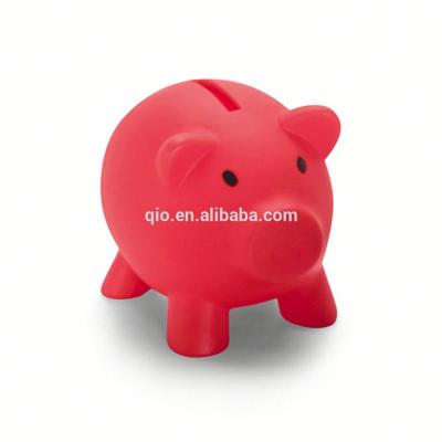 China Eco-friendly PVC Material Piggy Shaped Plastic Coin Bank And Piggy Bank Coin Can With Bottom Lid for sale