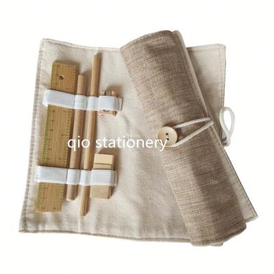 China Creative Eco Friendly Jute Fabric Cotton Bag and Eco Stationery Set for sale