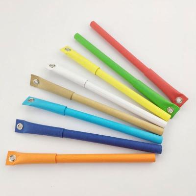 China office & School pen factory sales promotion paper direct eco recycled ball pen with key chain hole for sale