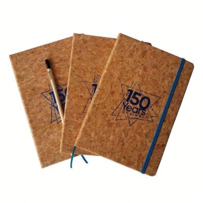 China Printed 100% Eco Friendly Recycled Genuine Cork Cover Notebooks With Customized Logo for sale