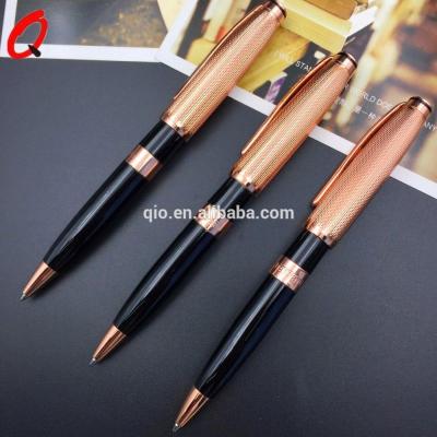 China office & High quality school pen rose gold and black color gift office metal ball pen for sale