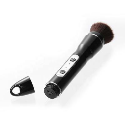 China Wholesale Rechargeable Black Round 360-Degree Electric Detachable Natural Makeup Rotating Powder Foundation Blusher Cosmetic Makeup Brush for sale