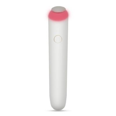 China Dark Circles Touch Red Led Light Vibrator Heated Eye Massager Pen Usb Rechargeable Electric Eye Massager for sale