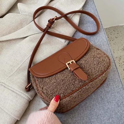 China Chinese Unique High Quality Vegan Vintage Plush Purses Handbags Bag Women's Fashion Leather Single Shoulder Bag for sale