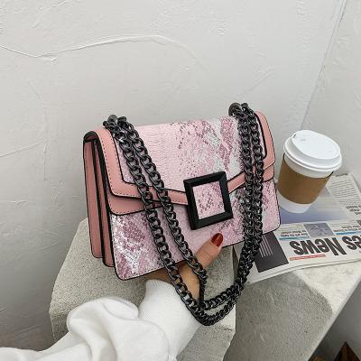 China 2020 high quality fashion snakeskin shoulder vintage woman handbags luxury handbags and purses cross - body bags for sale