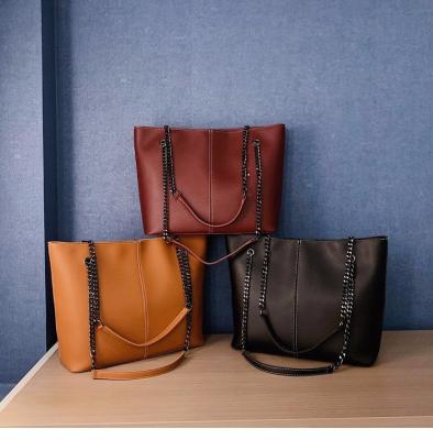 China Fashion Solid Color PU Luxury Women Bucket Handbag Shoulder Tote Bags Ladies Genuine Leather Handbags for sale