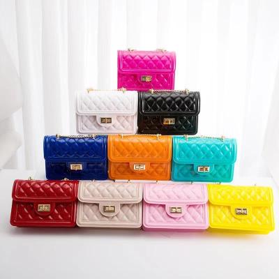 China 2021 high quality designer fruit solid color jelly purse kids handbags travel mini handbags for kids for sale